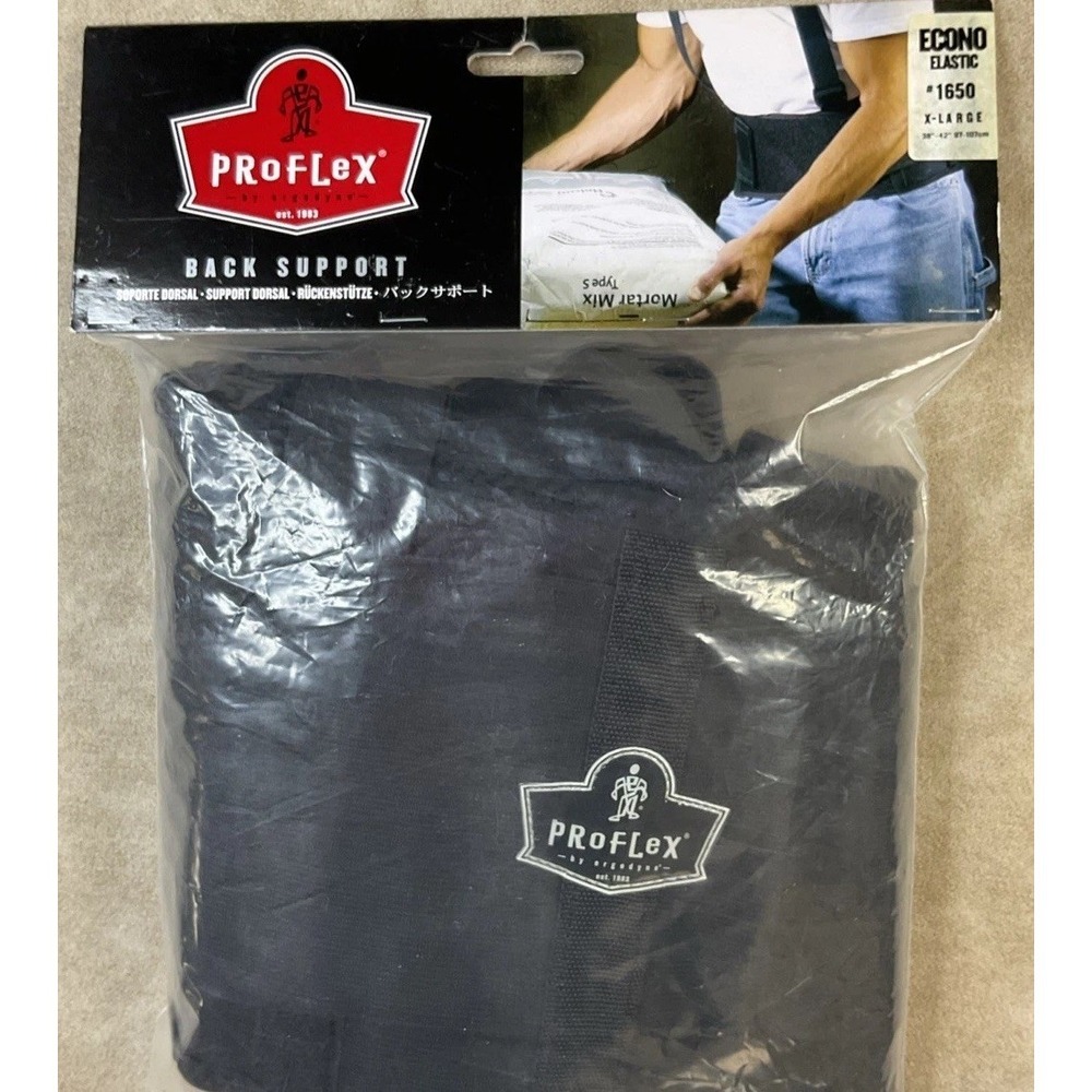 Back Support Belt Sz XL ProFlex Ergodyne Elastic Adjustable Removable Straps